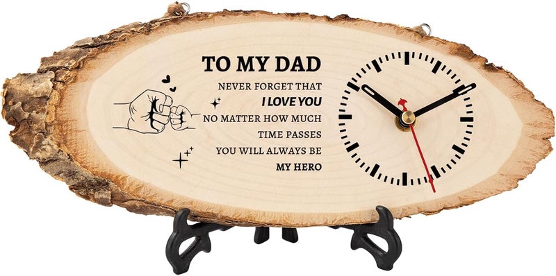 Calibron Gifts for Dad from Daughter Son, Dad Birthday Gifts Ideas Wooden Clock, Dad Retirement Birthday Gift DIY Clock Large - Image 1